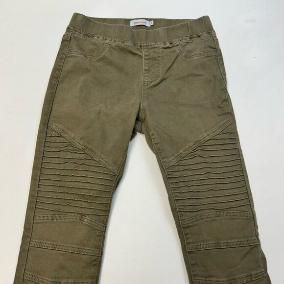 Peek A Boot Socks Womens Biker Moto Jeans Green Pull On Pockets Size Medium - Picture 2 of 10